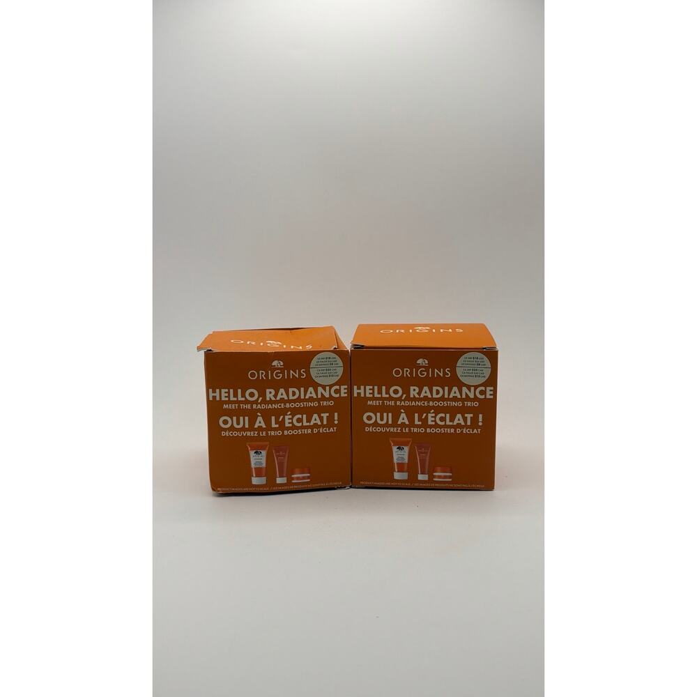 Origins Hello Radiance Meet the Radiance-Boosting Trio Set NEW Authentic 2 pack
